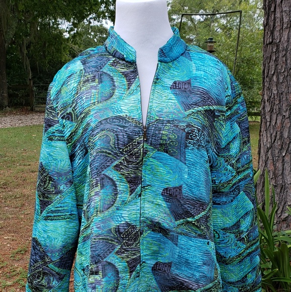 Coldwater Creek PXL Zipper Jacket Mandarin Collar - Picture 7 of 8